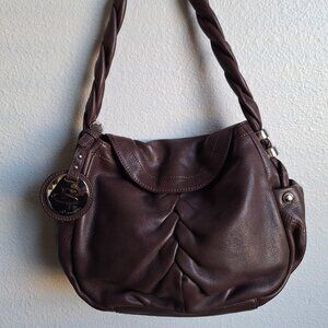 B. Makowsky Brown Leather Shoulder Bag